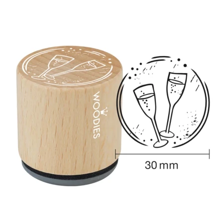 Woodies Mini-Stempel 'Info' Aus Holz – 1,5 X 1,5 X 3 Cm, Mit Naturgummi