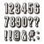 Zestaw wykrojników Thinlits Alphanumeric Shadow Numbers 21szt.