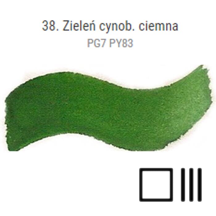 Akwarela w kostkach Renesans ZIELEŃ CYNOBROWA CIEMNA