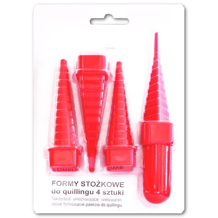 Formy do quillingu plastikowe stożkowe 4szt.