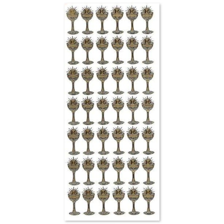 Naklejki stickery Kielich I Komunia Święta złote