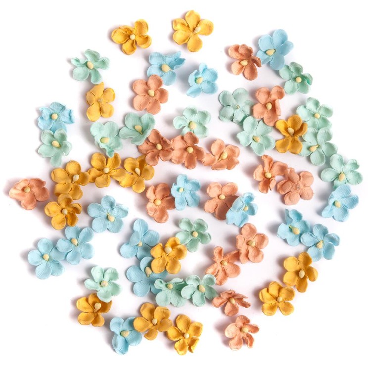 Kwiaty papierowe dpCraft Pastelowe Mix 60szt.