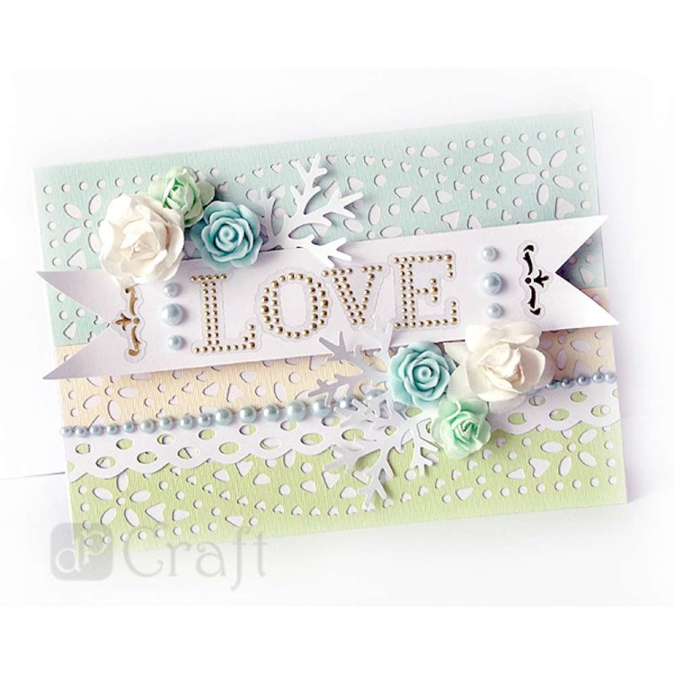 Kryształki i perły samoprzylepne dpCraft Sweet Pink & Blue - inspiracja