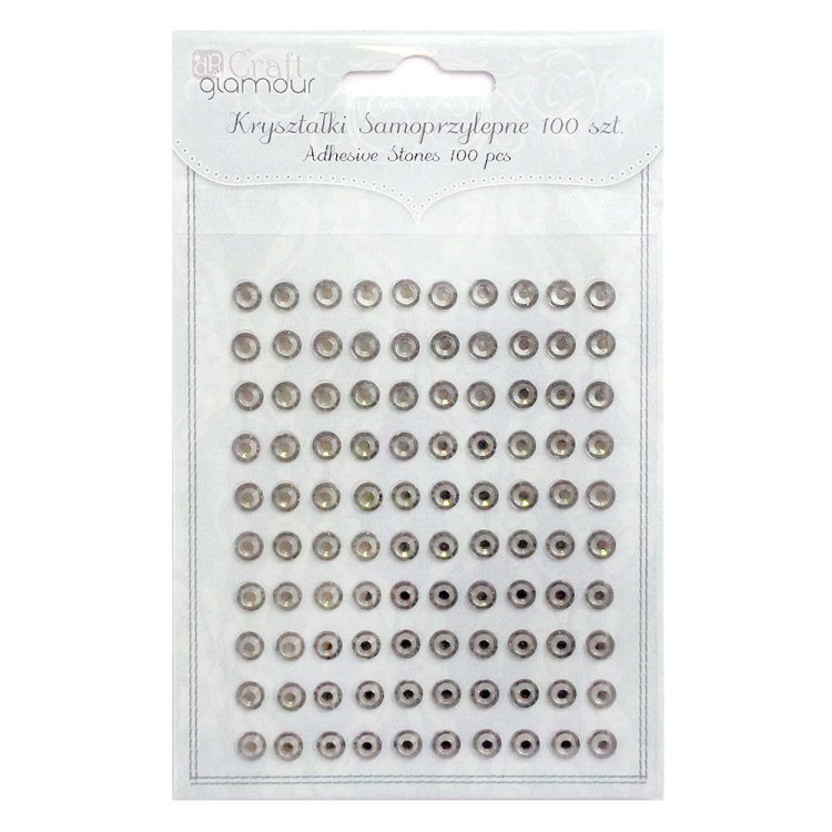 Kryształki samoprzylepne 6mm Antracyt 100szt.