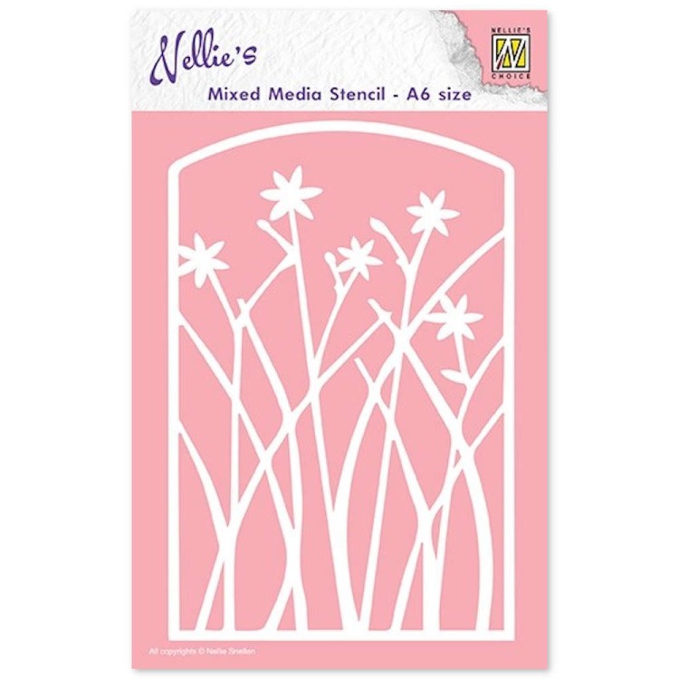 Maska Mixed Media A6 Ramka z kwiatami