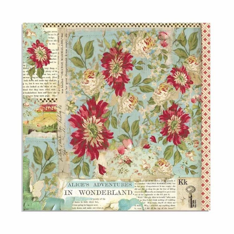Papier scrapbookingowych Stamperia Alice Gold 07