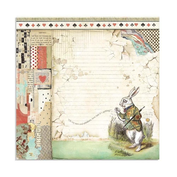 Papier scrapbookingowych Stamperia Alice Gold 03
