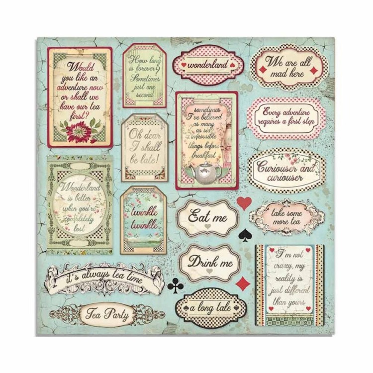 Papier scrapbookingowych Stamperia Alice Gold 21