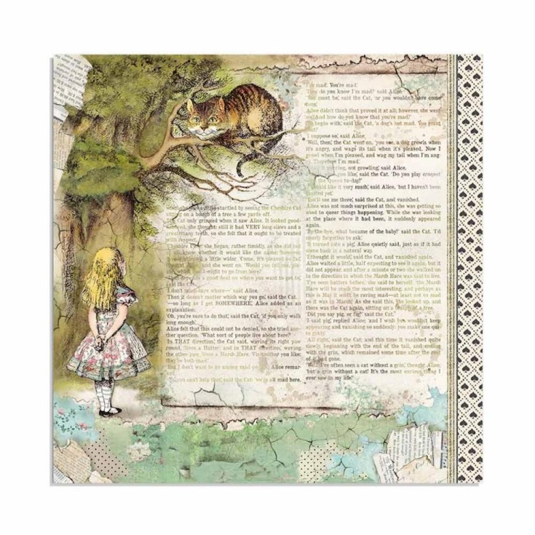 Papier scrapbookingowych Stamperia Alice Gold 17