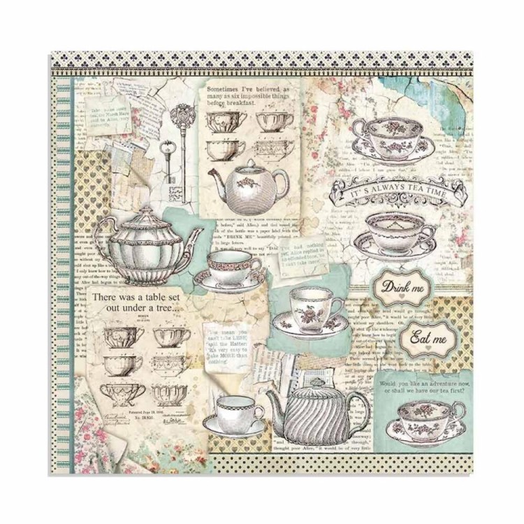 Papier scrapbookingowych Stamperia Alice Gold 15