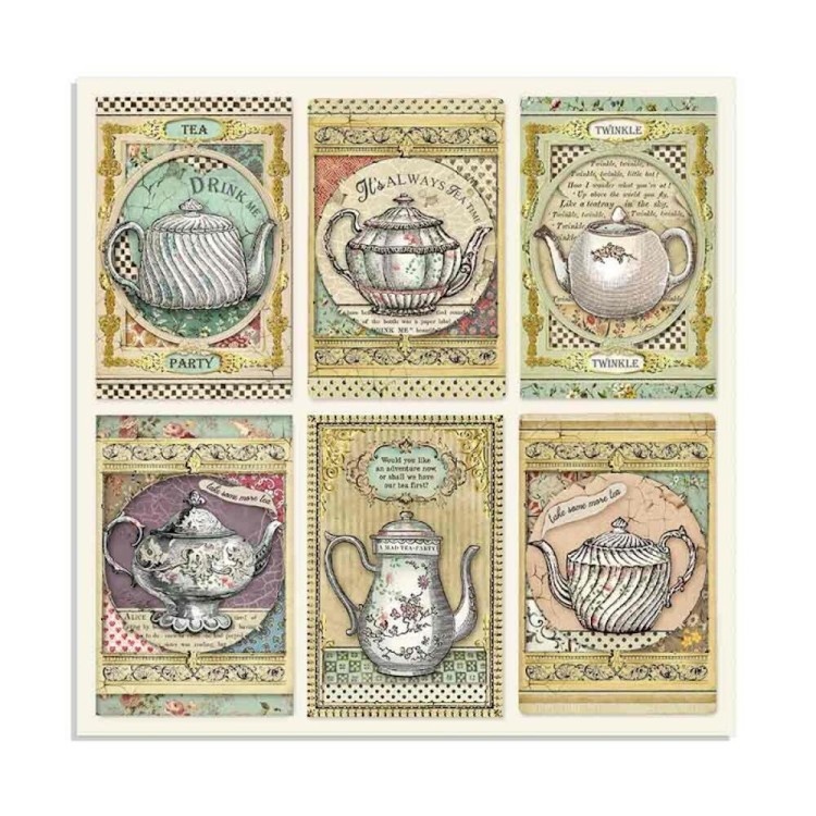Papier scrapbookingowych Stamperia Alice Gold 13