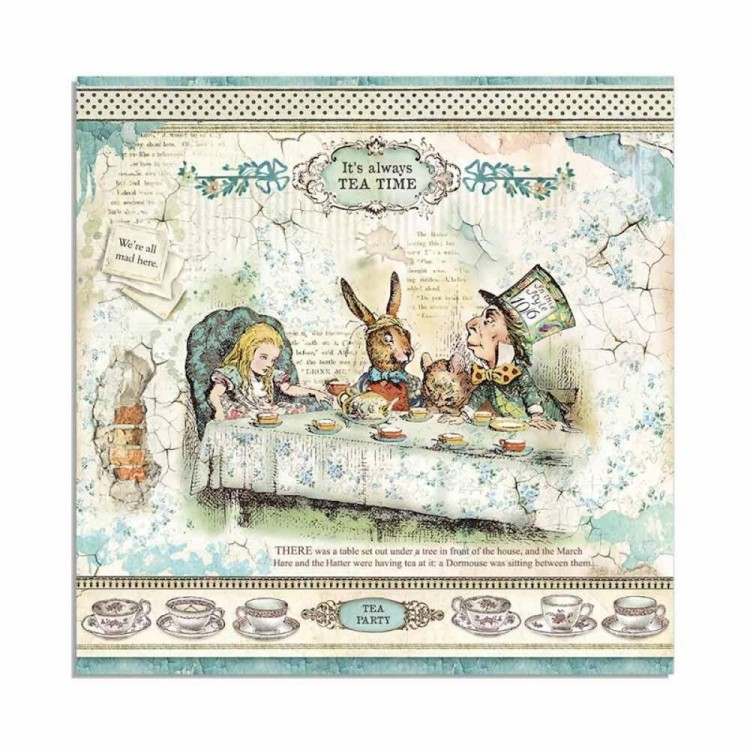Papier scrapbookingowych Stamperia Alice Gold 11