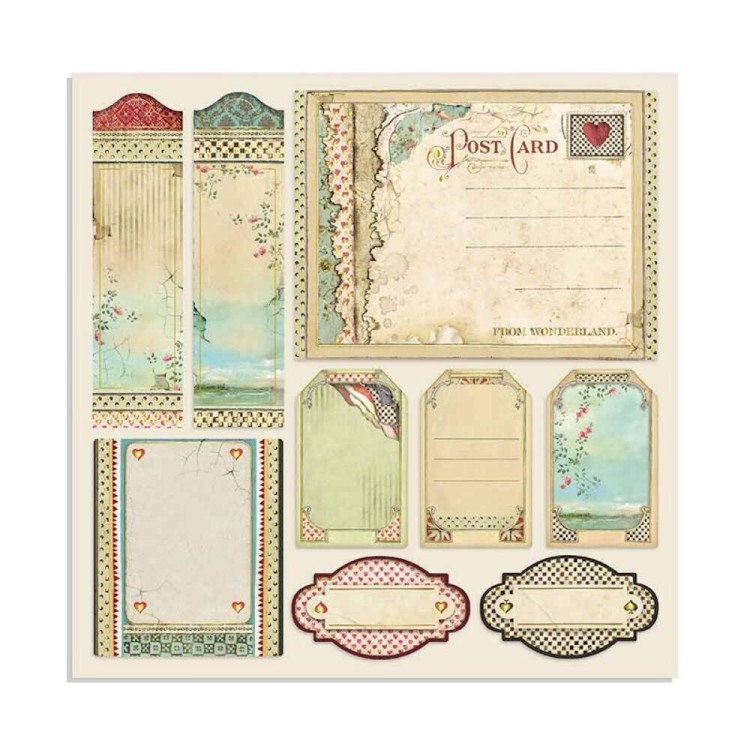 Papier scrapbookingowych Stamperia Alice Gold 10
