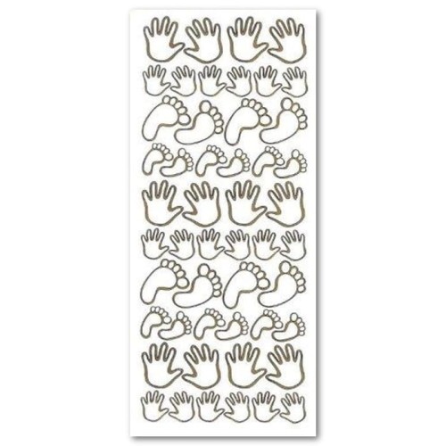 STOPY I RĄCZKI DZIECKA Naklejki ażurowe złote