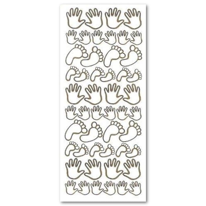 STOPY I RĄCZKI DZIECKA Naklejki ażurowe złote