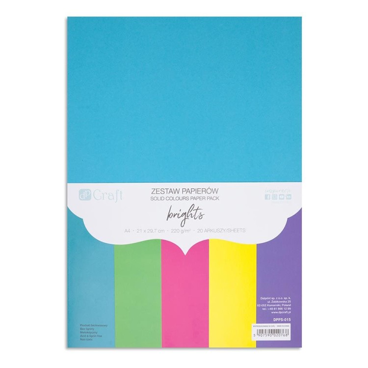 Zestaw papierów A4 Brights 20 arkuszy