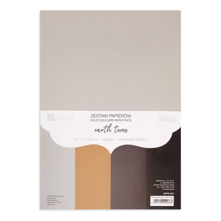 Zestaw papierów A4 Earth Tones 20 arkuszy