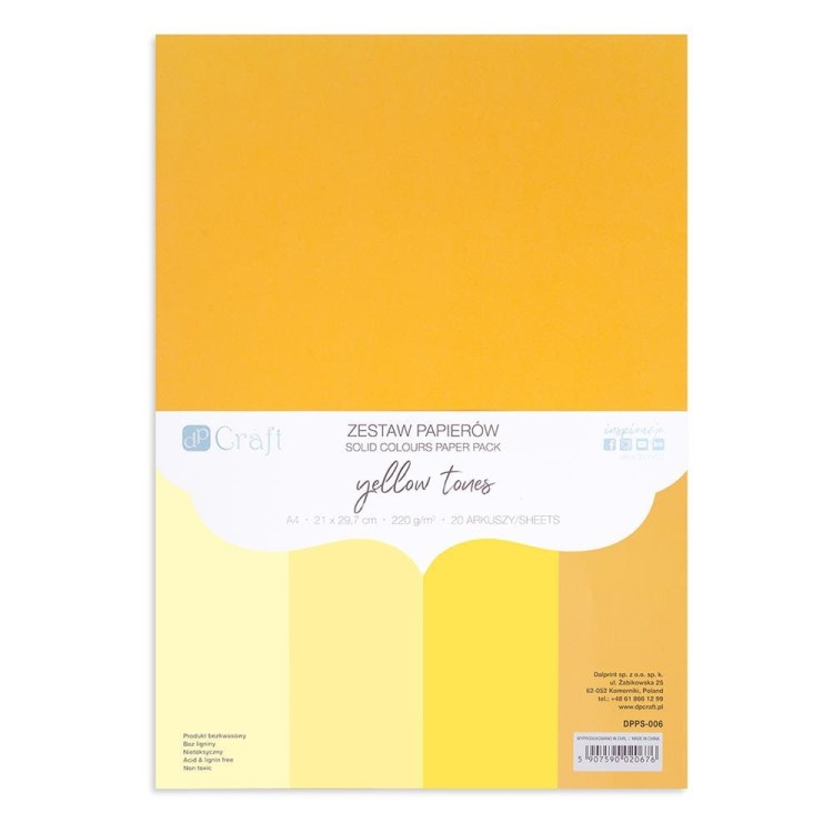 Zestaw papierów A4 Yellow Tones 20 arkuszy