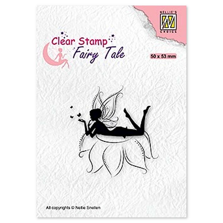 Stempel Nellie's Choice Elf Laying on Flower