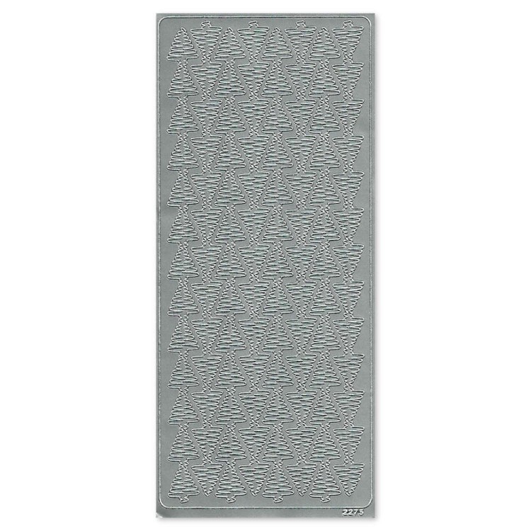 Naklejki ażurowe Pasek Choinek srebrne