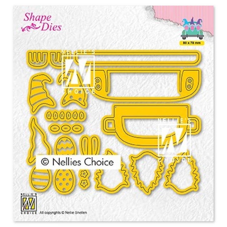 Wykrojniki Krasnale z Pisankami w Aucie