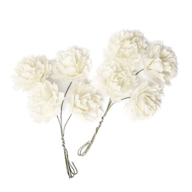 Kwiaty papierowe Ecru 8 sztuk