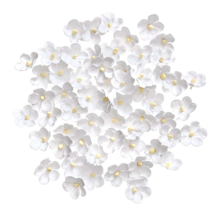 Kwiaty papierowe Białe 2cm 60 sztuk