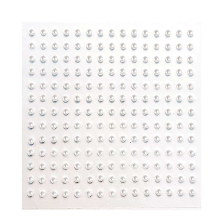 Perły samoprzylepne 3mm Złamana Biel 100szt.
