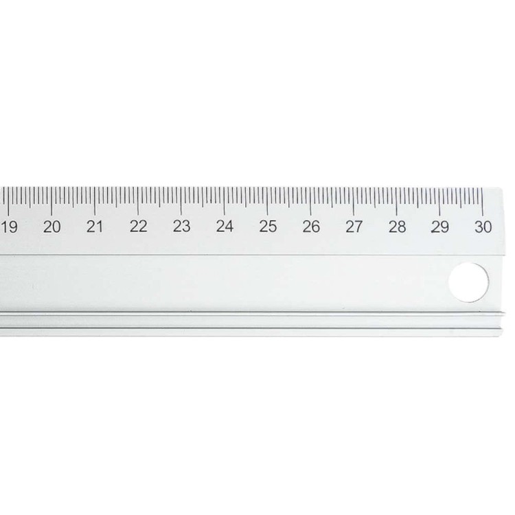 Linijka aluminiowa zawiera otwór do zawieszenia