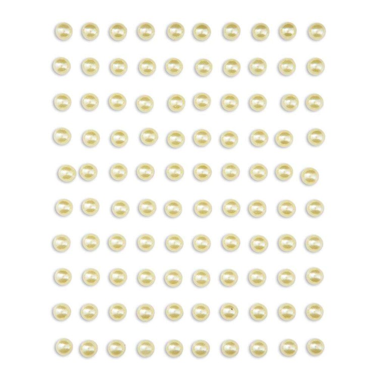 Perły samoprzylepne 5mm Cytrynowe 100szt.