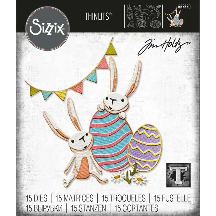 Zestaw wykrojników Bunny Games by Tim Holtz 15 sztuk