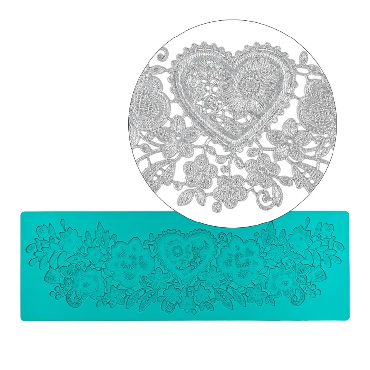Foremka silikonowa Serce i Kwiaty 67 – 30x10cm
