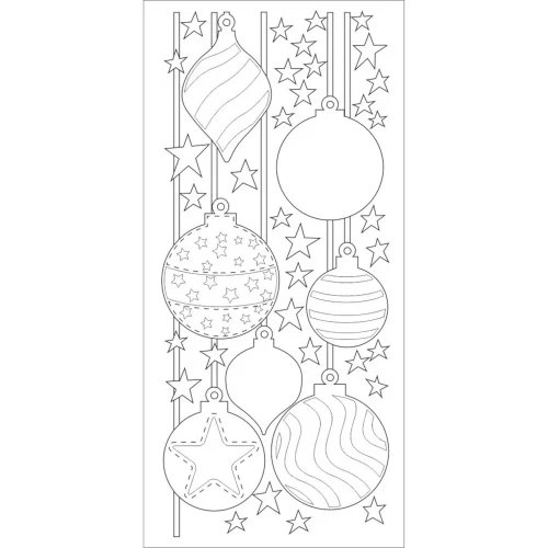 Naklejka ażurowa Bombki Srebrna