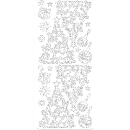 Naklejka ażurowa Choinki 1 Srebrna