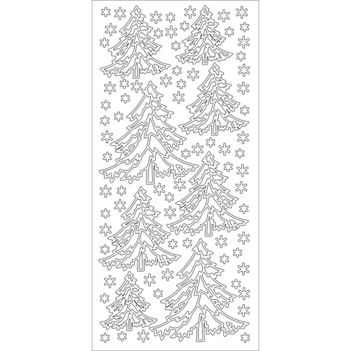 Naklejka ażurowa Choinki ze Śnieżynkami Złota