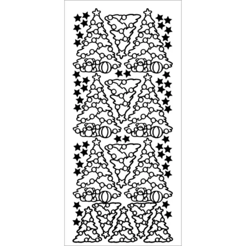 Naklejka ażurowa Drzewko Choinkowe Srebrna