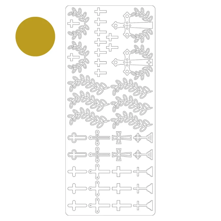 Krzyże Naklejka ażurowa Złota