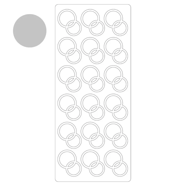 Obrączki Duże Okrągłe Naklejka ażurowa Srebrna