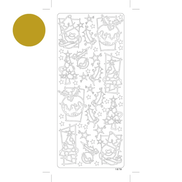 Choinki i Ozdoby Choinkowe Naklejka ażurowa Złota