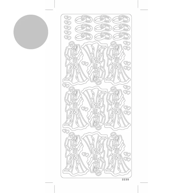 Para Obrączki Naklejka ażurowa Srebrna