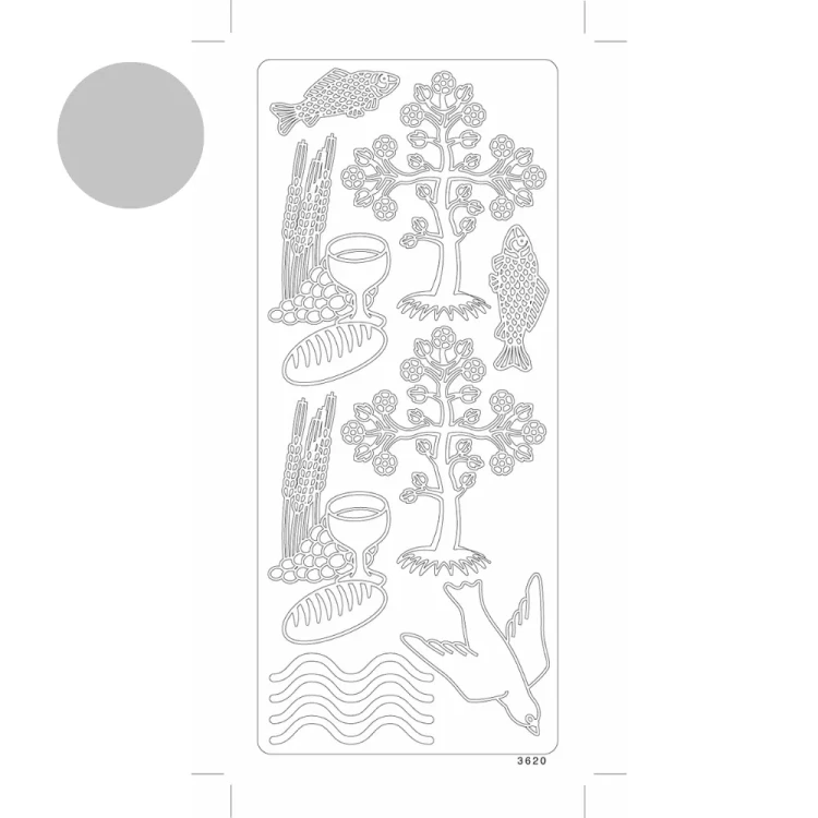 Chrześcijańskie Symbole Naklejka ażurowa Srebrna