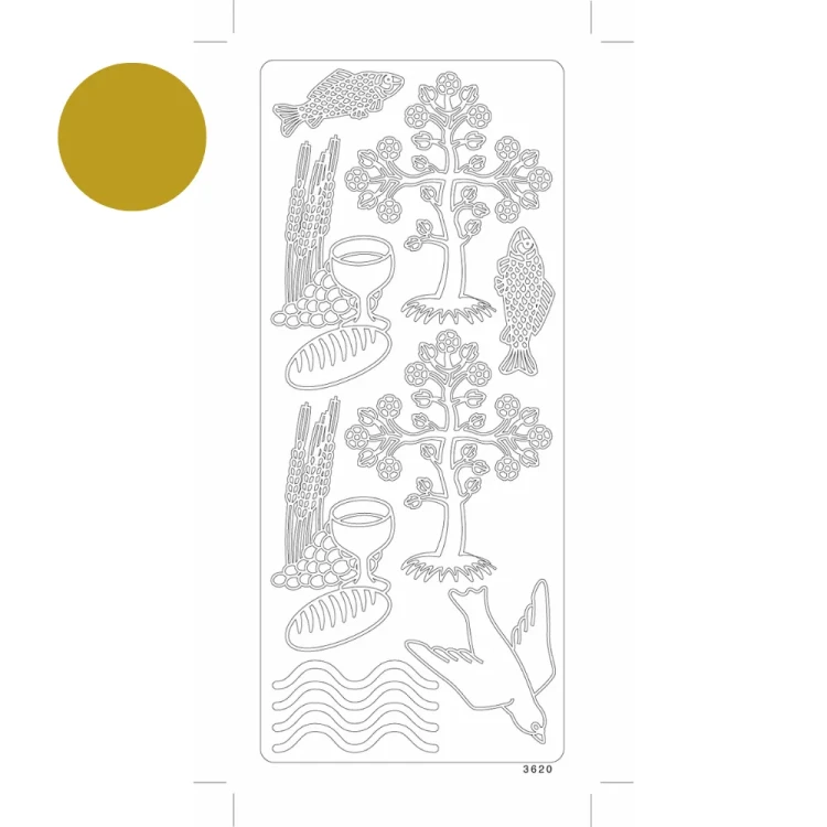 Chrześcijańskie Symbole Naklejka ażurowa Złota