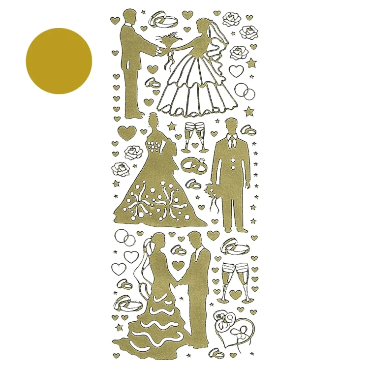 Para Młoda Naklejka ażurowa Złota