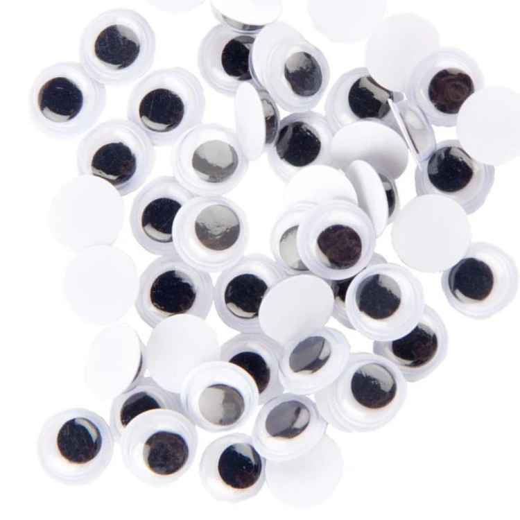 Oczy z ruchomą źrenicą samoprzylepne 12mm 30 sztuk