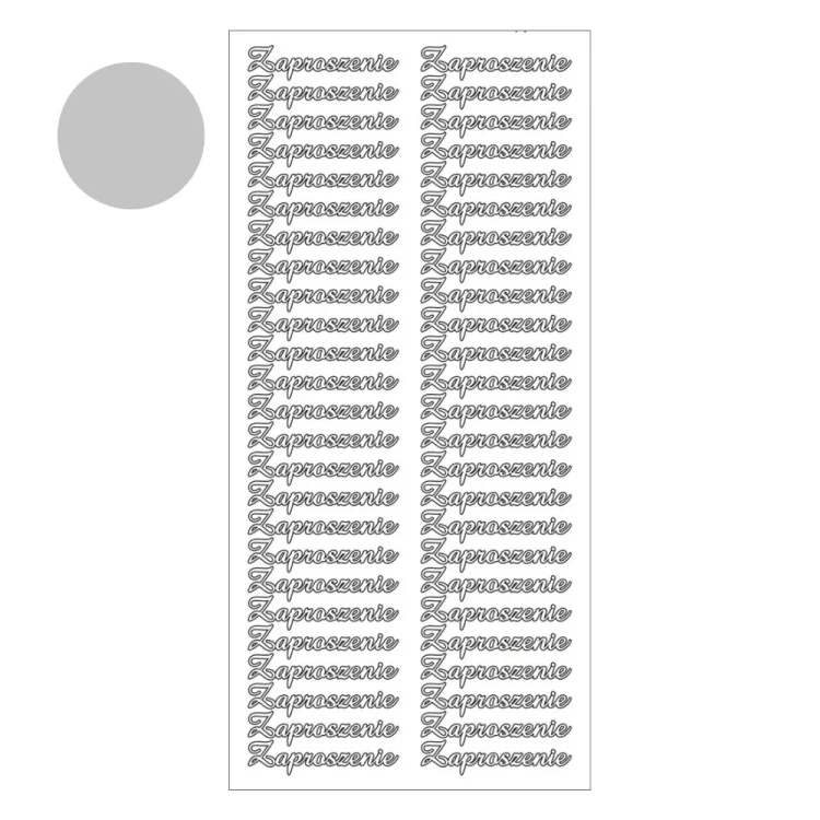 Naklejka ażurowa Zaproszenie Srebrna