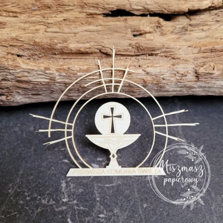 Kielich w ramce - tekturka ozdobna