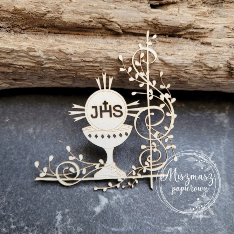 Komunijny ozdobny kielich - tekturka ozdobna