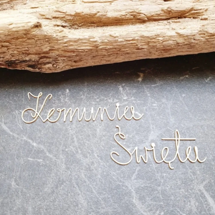 Napis Komunia Święta - tekturka ozdobna