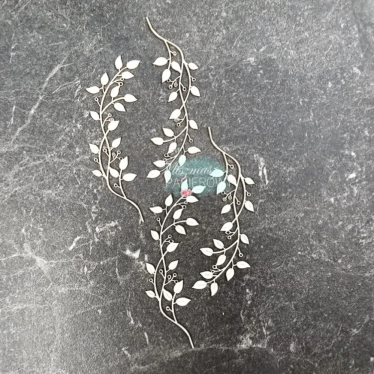 Wiosenne listeczki na gałązkach - tekturka ozdobna