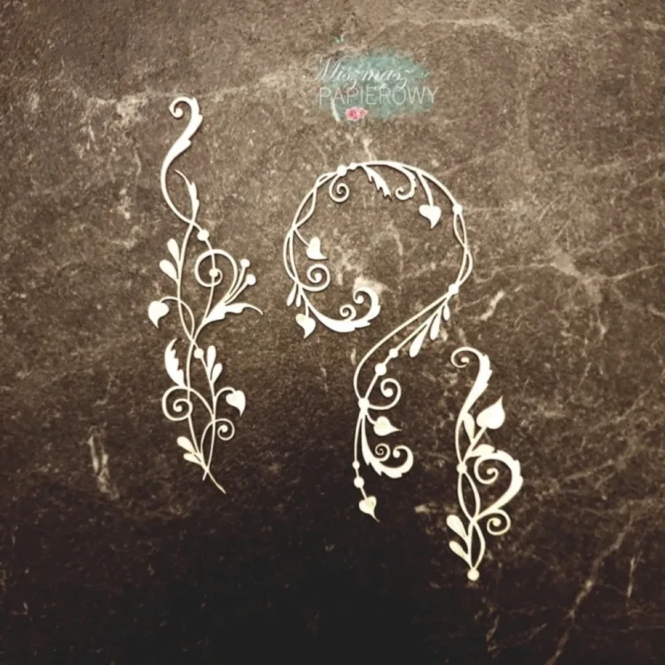 Zestaw trzech ornamentów - tekturka ozdobna